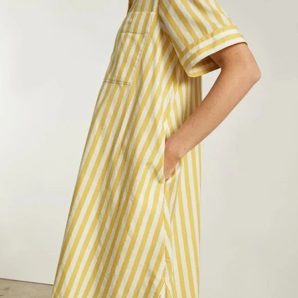 Everlane Day Tripper Dress - Yellow & White Striped XXS - Picture 3 of 14